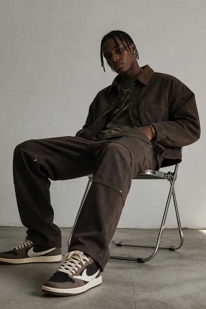 Aesthetic travis scott shoes outfit for men