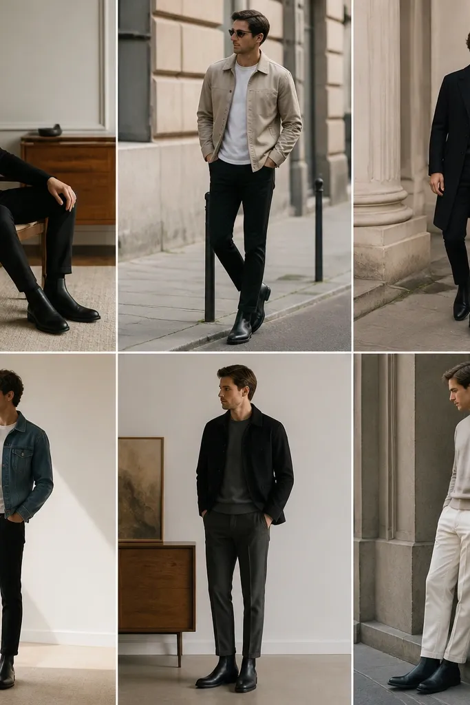 Black Chelsea Boots Men Outfit Ideas for Beginners